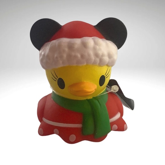 Disney Duckz Minnie Mouse Miniature Christmas Rubber Duck Bath Toy 2pc Lot New - Picture 3 of 8